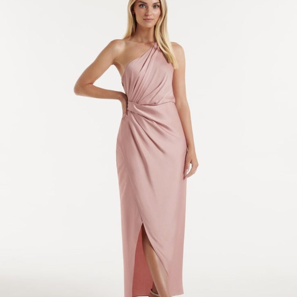 Melissa One-Shoulder Satin Dress -